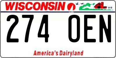 WI license plate 274OEN