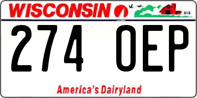 WI license plate 274OEP