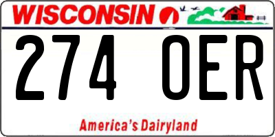 WI license plate 274OER