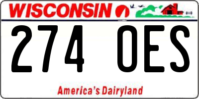 WI license plate 274OES