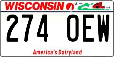 WI license plate 274OEW