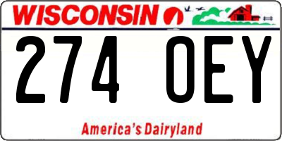 WI license plate 274OEY