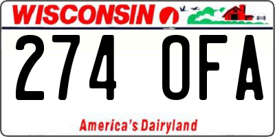 WI license plate 274OFA