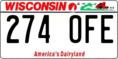 WI license plate 274OFE