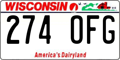 WI license plate 274OFG