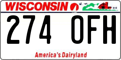 WI license plate 274OFH