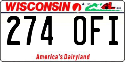 WI license plate 274OFI