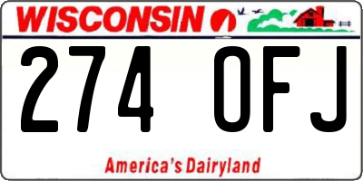 WI license plate 274OFJ