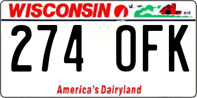 WI license plate 274OFK