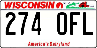 WI license plate 274OFL