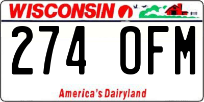 WI license plate 274OFM