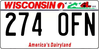WI license plate 274OFN