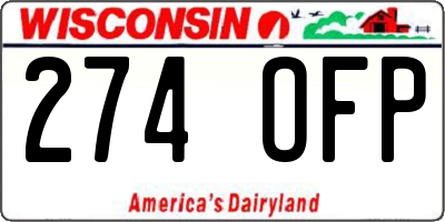 WI license plate 274OFP