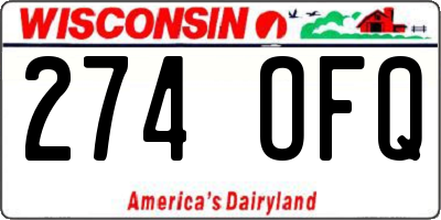 WI license plate 274OFQ