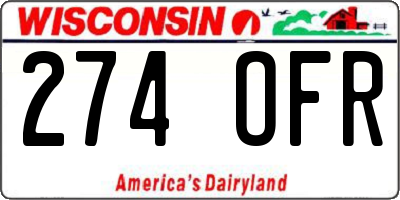 WI license plate 274OFR