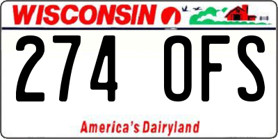 WI license plate 274OFS