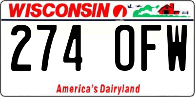 WI license plate 274OFW