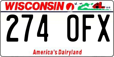 WI license plate 274OFX