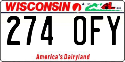 WI license plate 274OFY
