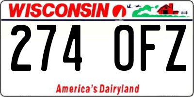 WI license plate 274OFZ