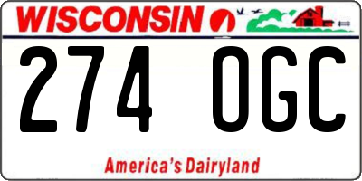 WI license plate 274OGC