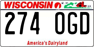 WI license plate 274OGD