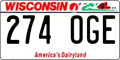 WI license plate 274OGE