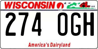 WI license plate 274OGH