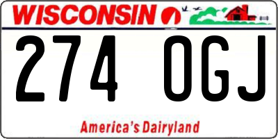 WI license plate 274OGJ