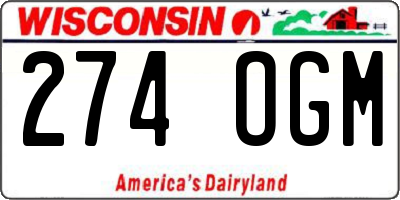 WI license plate 274OGM