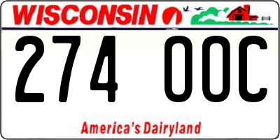 WI license plate 274OOC