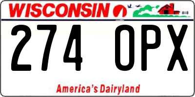 WI license plate 274OPX