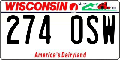 WI license plate 274OSW