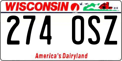 WI license plate 274OSZ