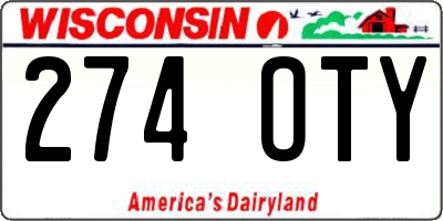 WI license plate 274OTY