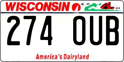 WI license plate 274OUB