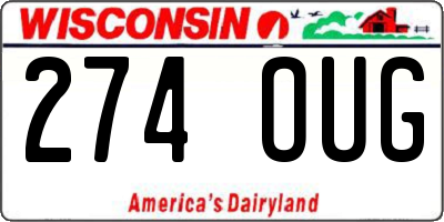 WI license plate 274OUG