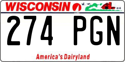 WI license plate 274PGN
