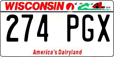 WI license plate 274PGX