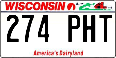 WI license plate 274PHT
