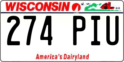 WI license plate 274PIU
