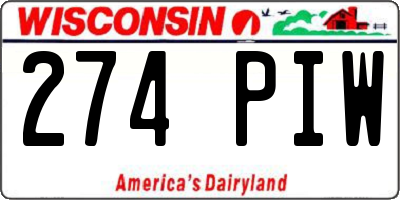 WI license plate 274PIW
