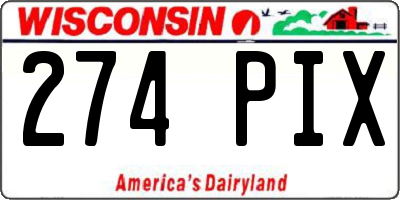 WI license plate 274PIX