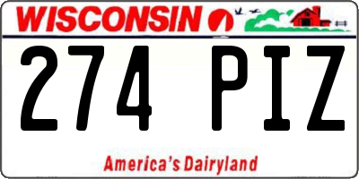 WI license plate 274PIZ