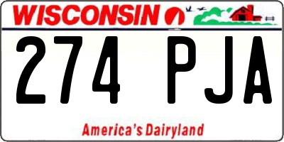 WI license plate 274PJA