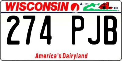 WI license plate 274PJB
