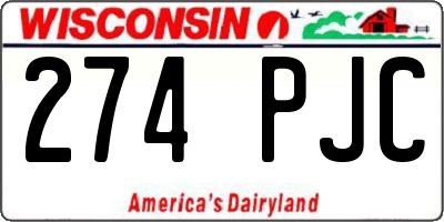 WI license plate 274PJC