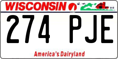 WI license plate 274PJE