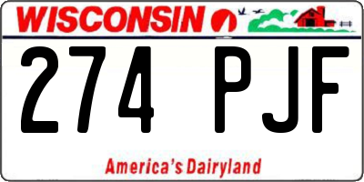 WI license plate 274PJF
