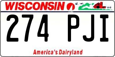 WI license plate 274PJI